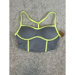 PINK Victoria's Secret Ultimate Low Impact Sports Bra Grey Neon Yellow XS NEW